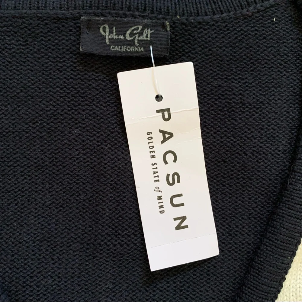 John Galt Pacsun New With Tags Navy & White Elizabeth Argyle Cardigan Size OS